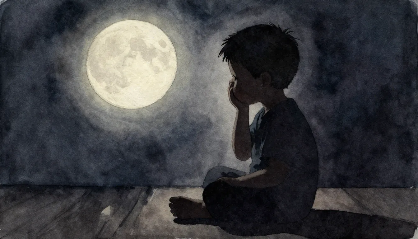 Watercolor style. Silhouette of a little boy holding his swo...