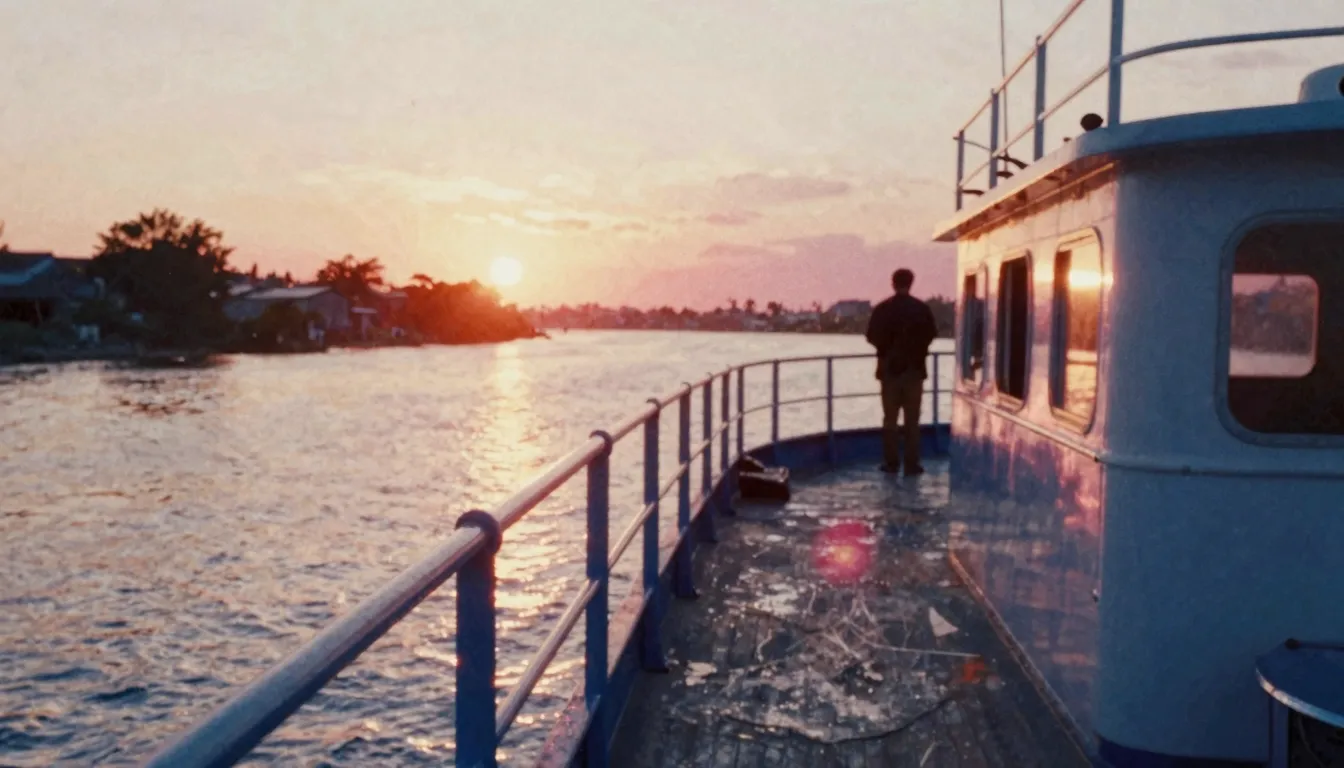 Vibrant watercolor style. A nostalgic cinematic shot of a su...