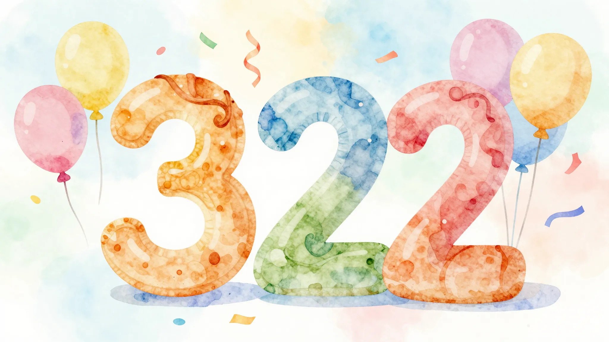 Vibrant watercolor style. A festive and joyful birthday cele...