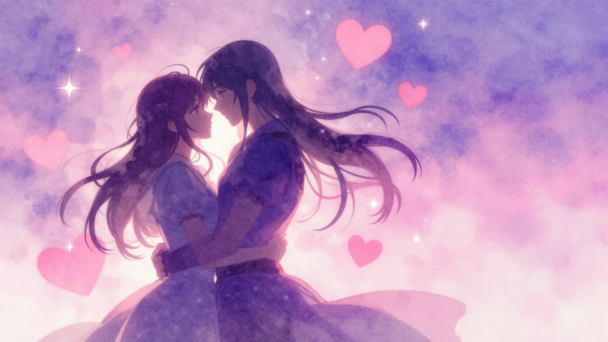 Vibrant watercolor style. Anime style cover art, aesthetic r...