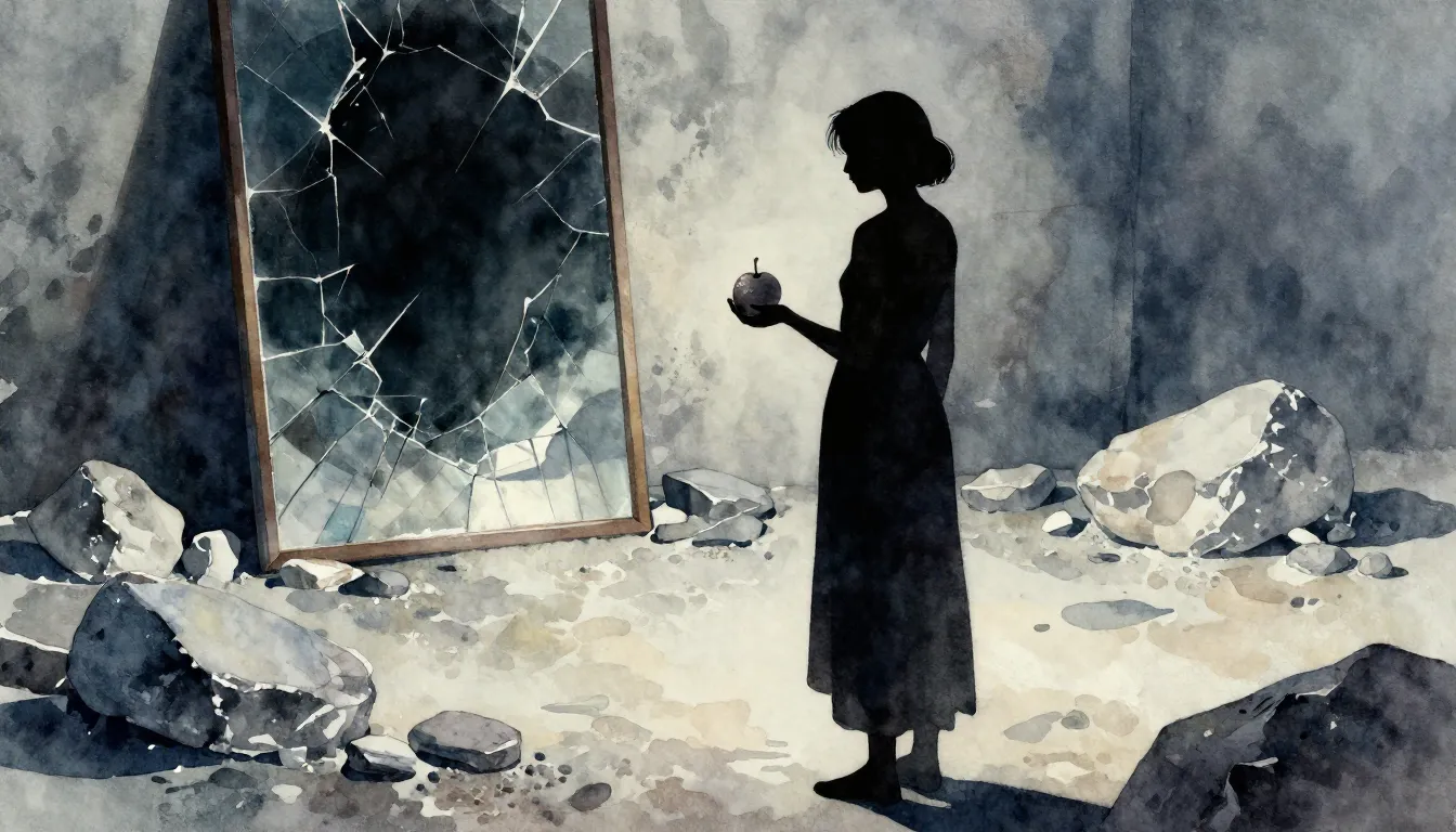 Vibrant watercolor style. A cinematic silhouette of a woman ...