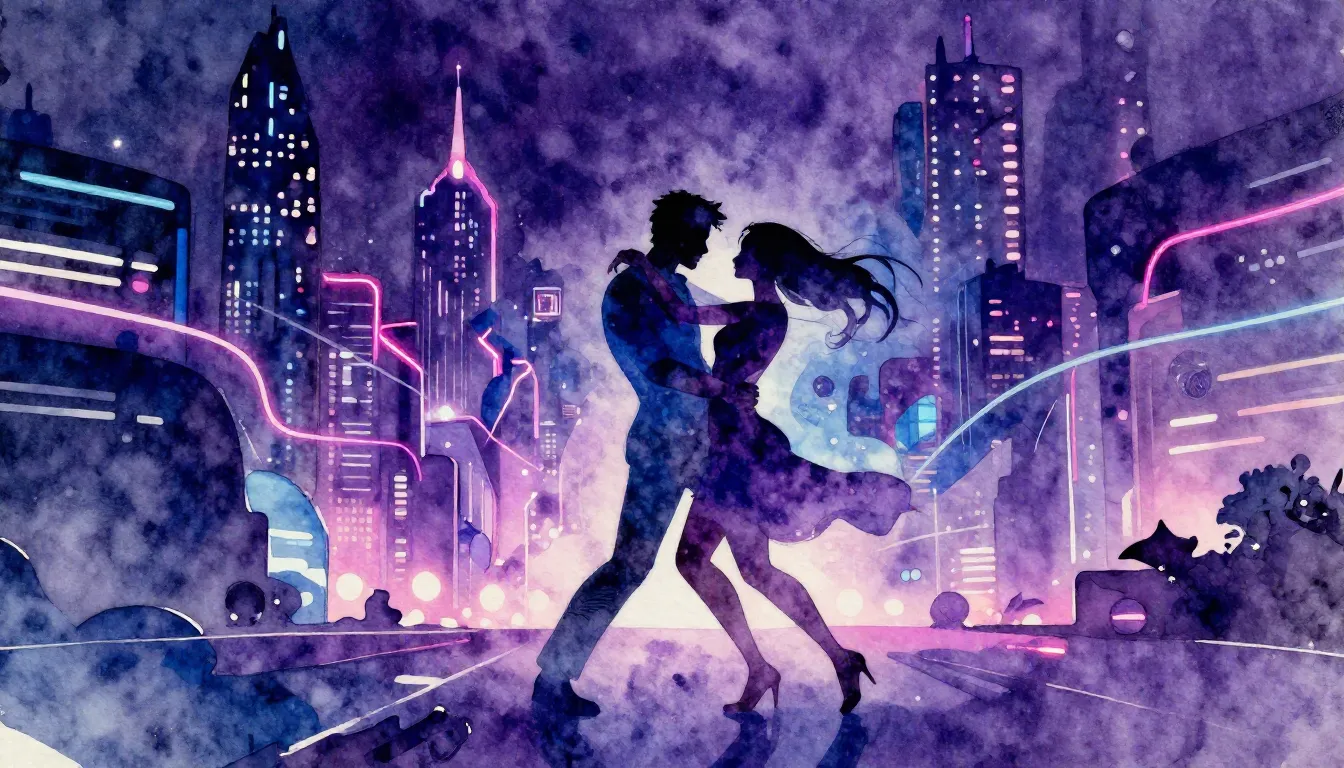 Vibrant watercolor style. Vibrant EDM album cover, neon nigh...