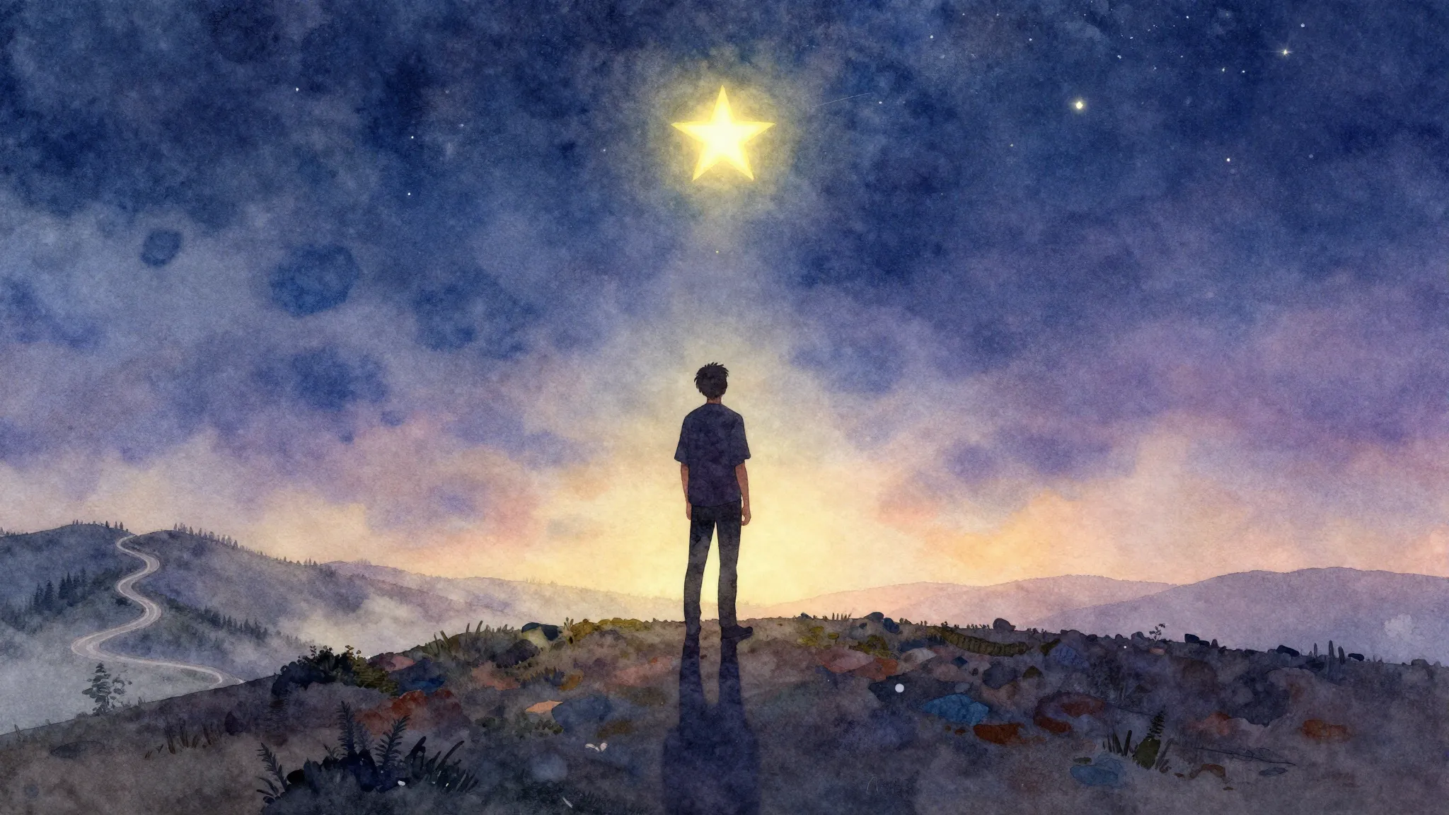 Vibrant watercolor style. Folk music style album cover, a lo...