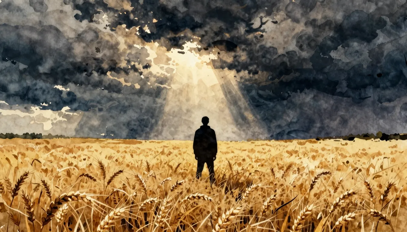 Vibrant watercolor style. A cinematic, gritty, and powerful ...