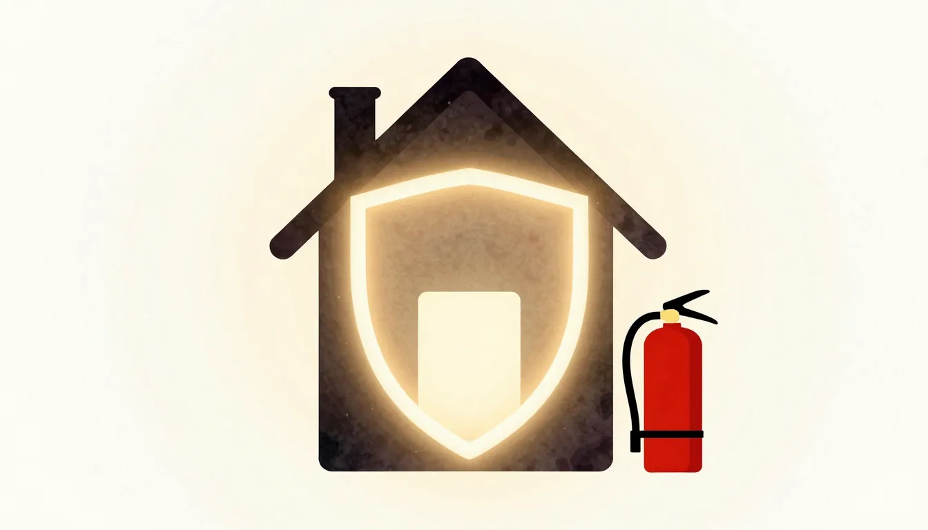 Watercolor style. Silhouette of a house protected by a glowi...