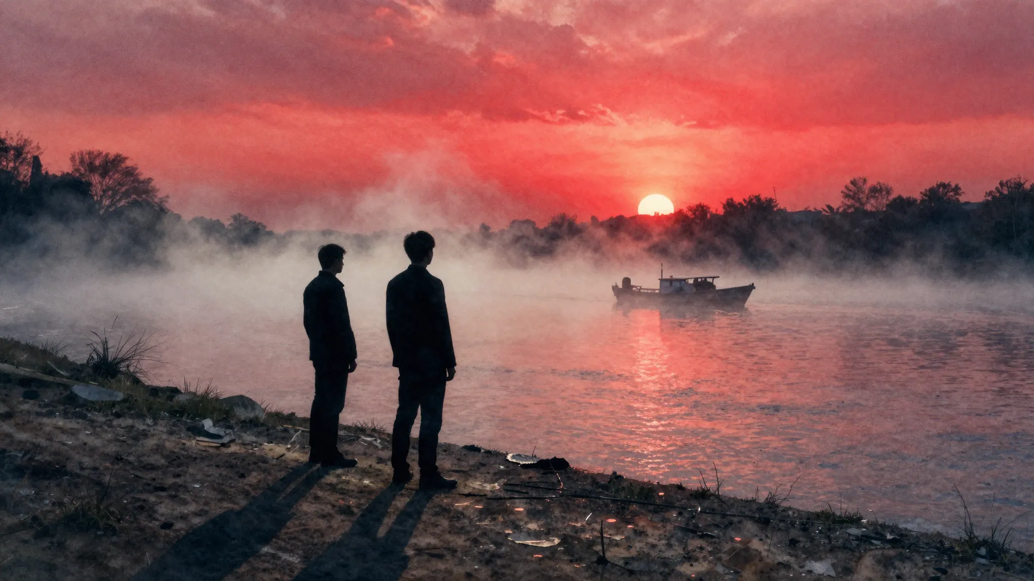 Vibrant watercolor style. Cinematic rap album cover, two dar...