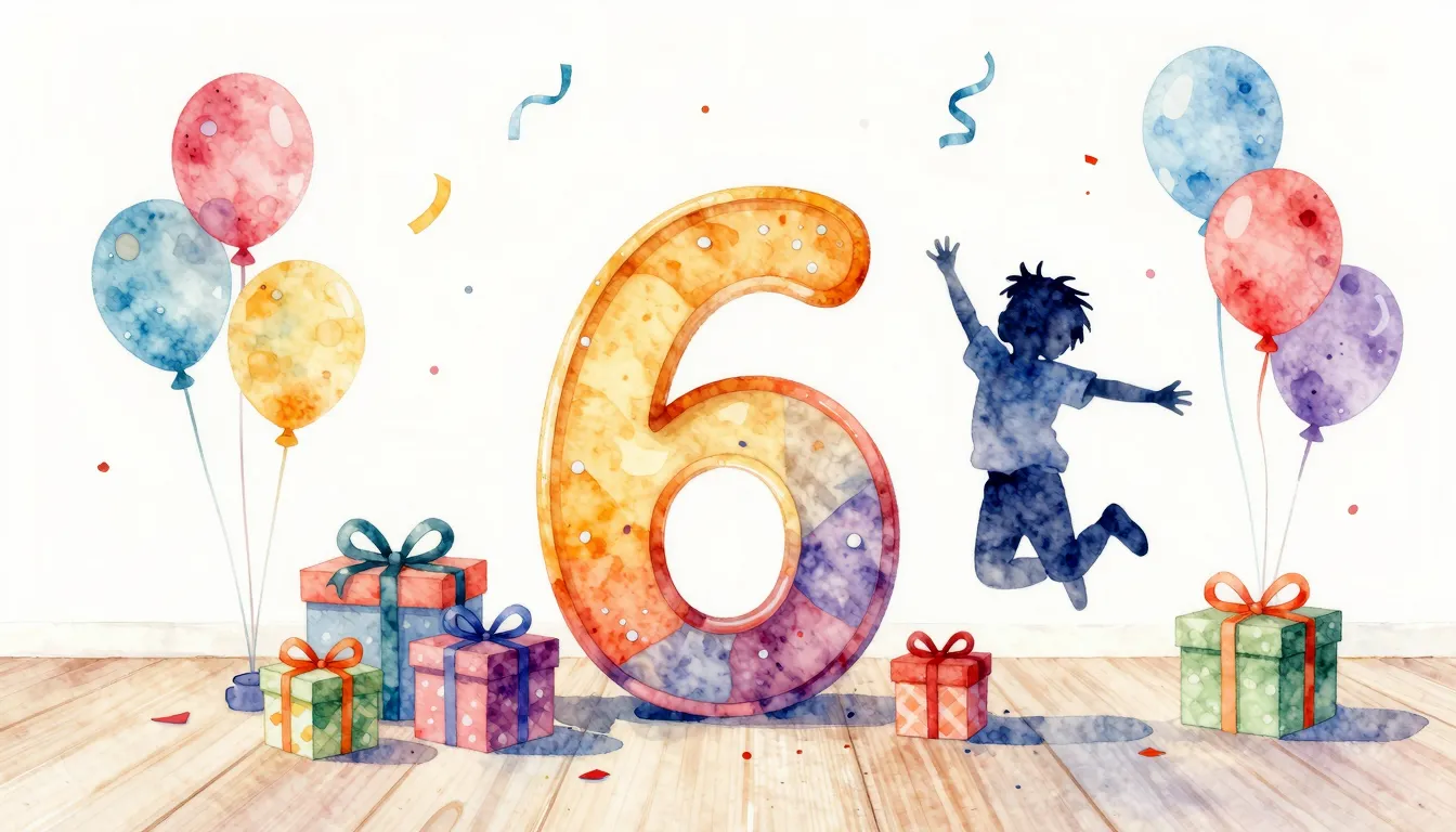 Watercolor style. A bright festive room with balloons and co...