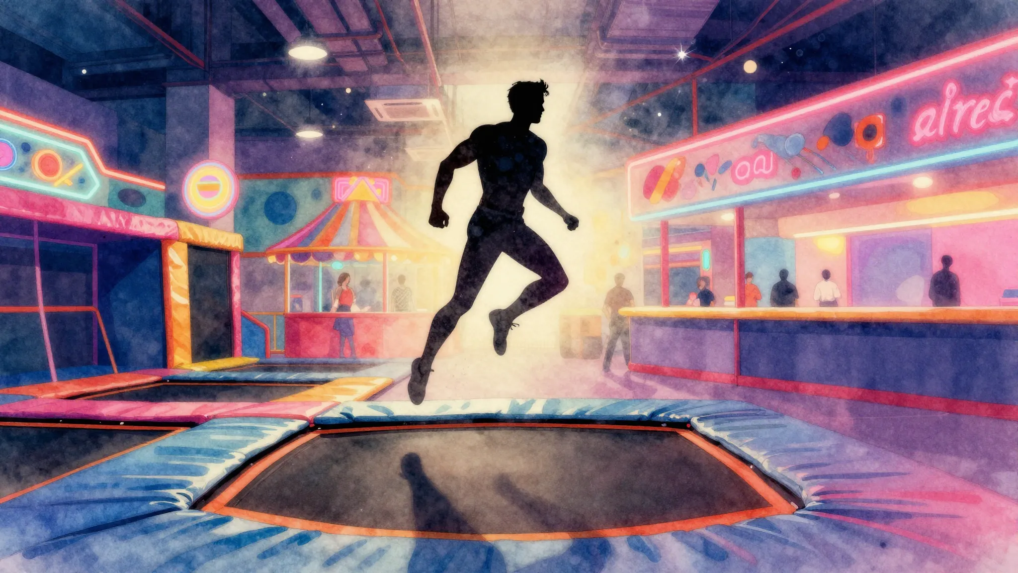 Vibrant watercolor style. A vibrant disco-themed album cover...