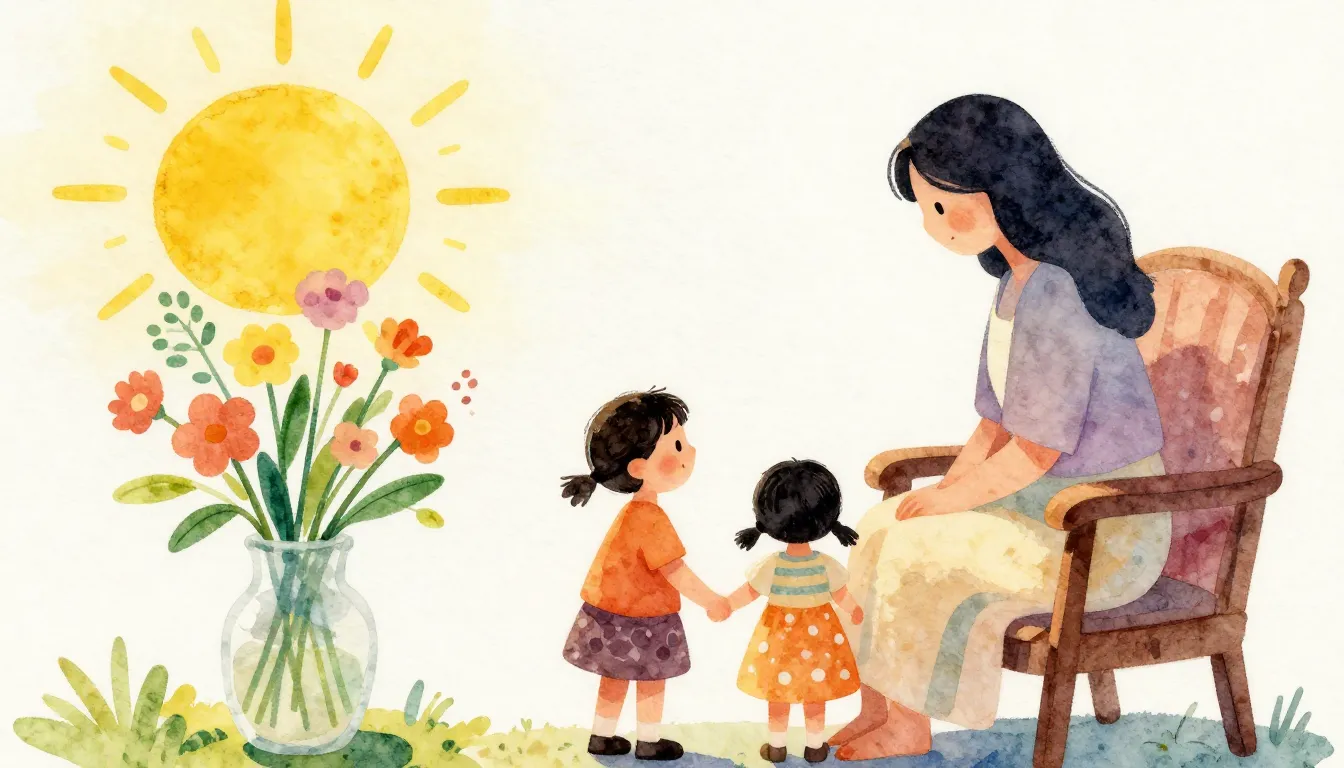 Vibrant watercolor style. A warm and cozy illustration for a...