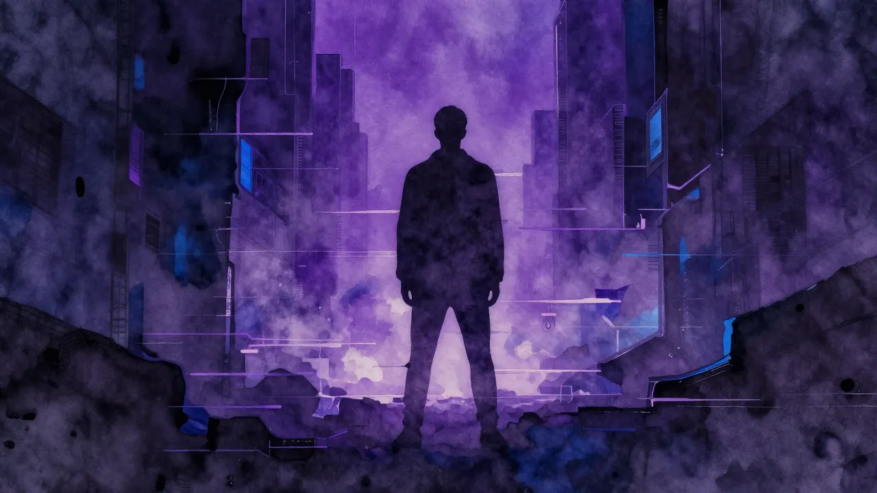 Vibrant watercolor style. Dark urban trap aesthetic, abstrac...