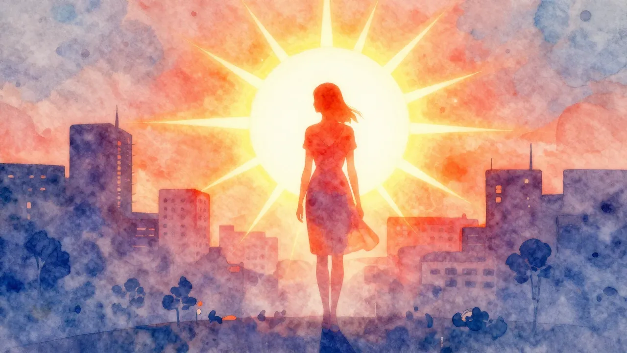 Vibrant watercolor style. Minimalist aesthetic, a glowing si...