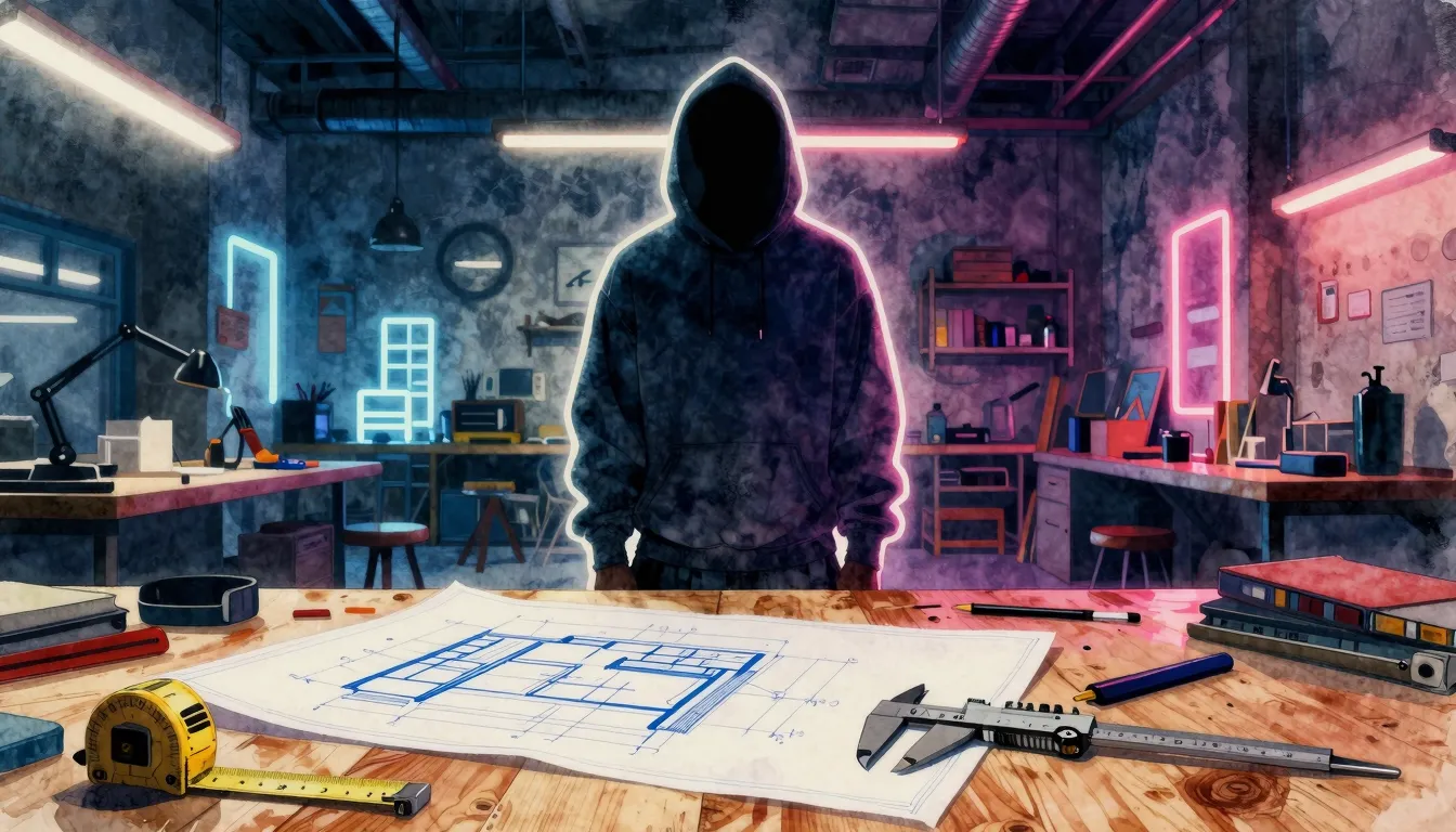 Vibrant watercolor style. Hip-hop album cover, a silhouette ...