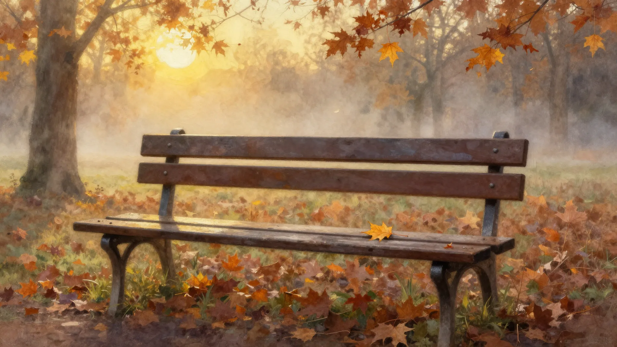 Vibrant watercolor style. A melancholic, cinematic oil paint...