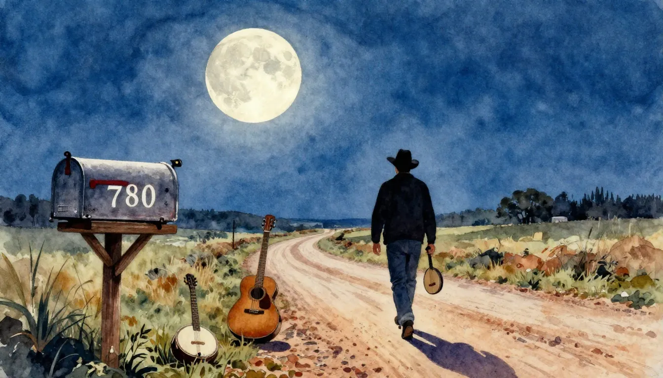 Vibrant watercolor style. Bluegrass country style album cove...