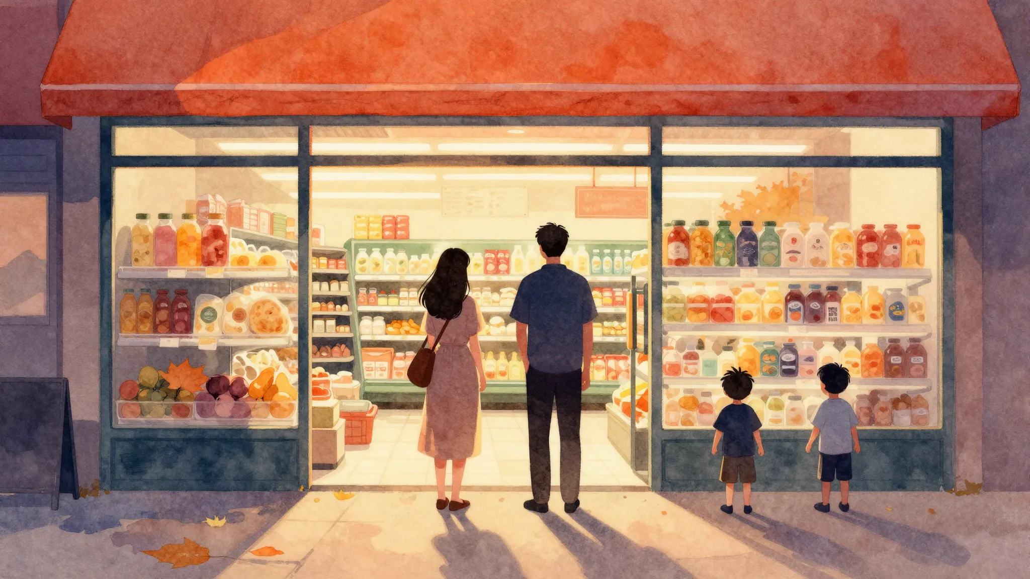 Vibrant watercolor style. A minimalist silhouette of a man a...