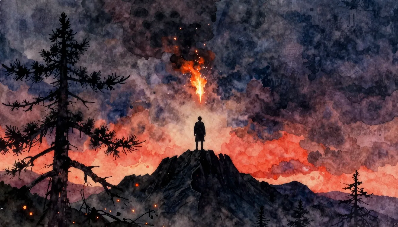 Vibrant watercolor style. Cinematic rock opera album cover, ...