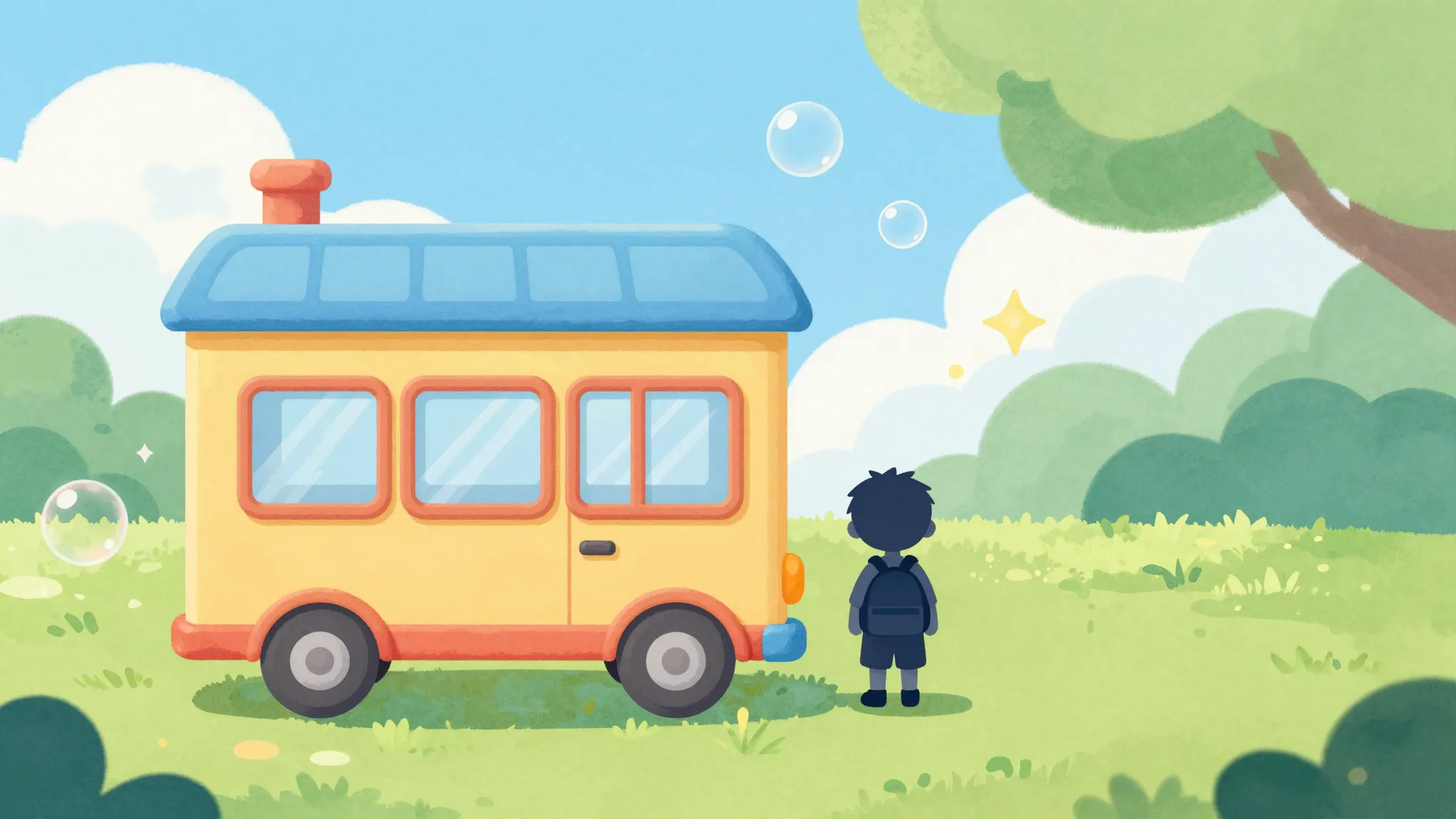 Vibrant watercolor style. A colorful illustration of a whims...