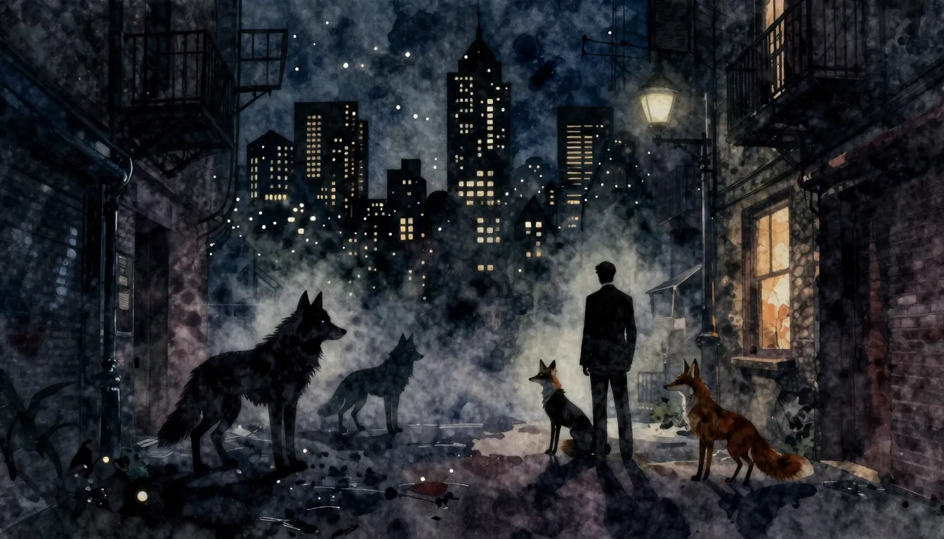 Watercolor style. Dark city skyline at night, 30 glowing in ...