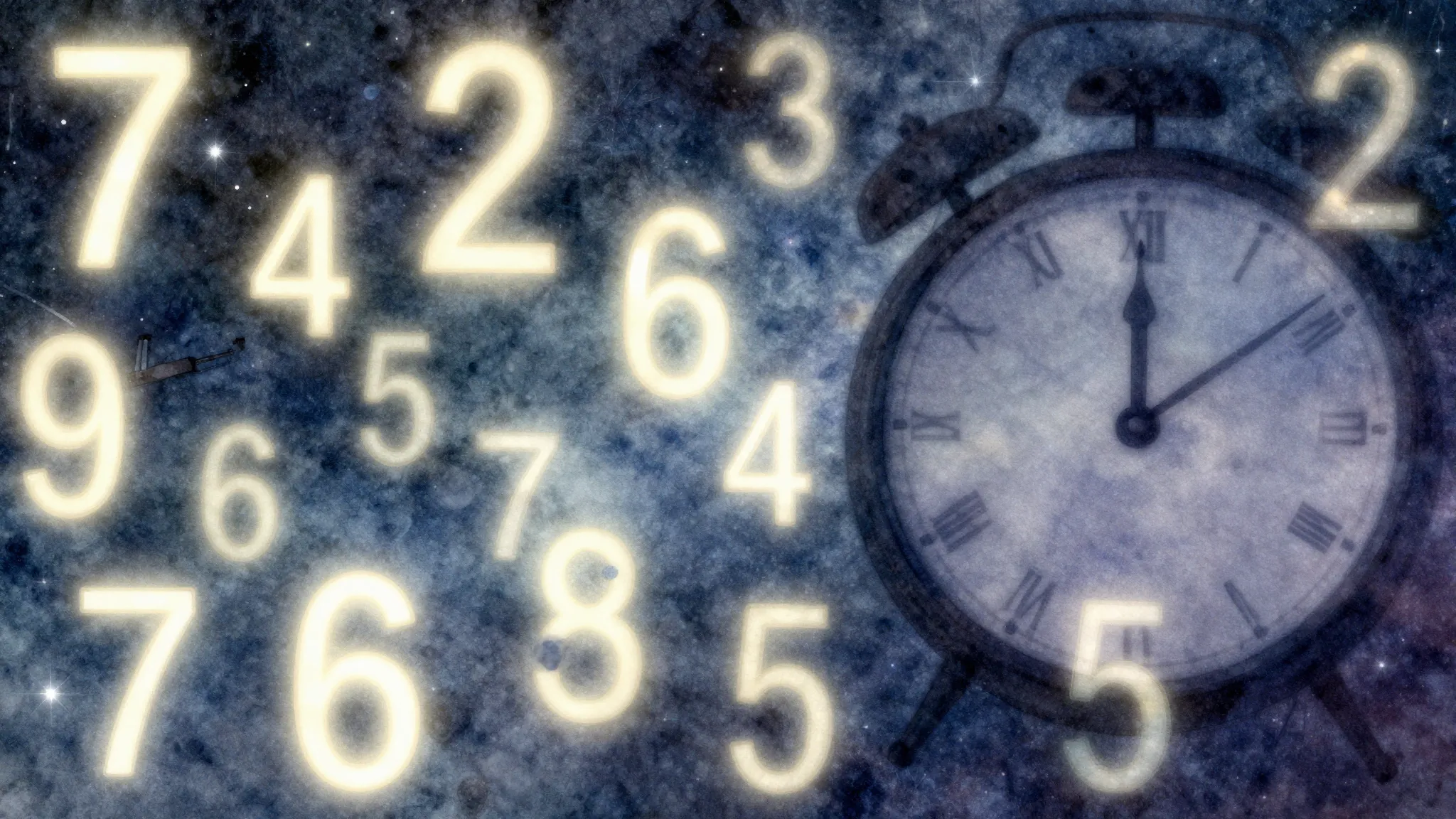Watercolor style. Abstract background with glowing numbers, ...