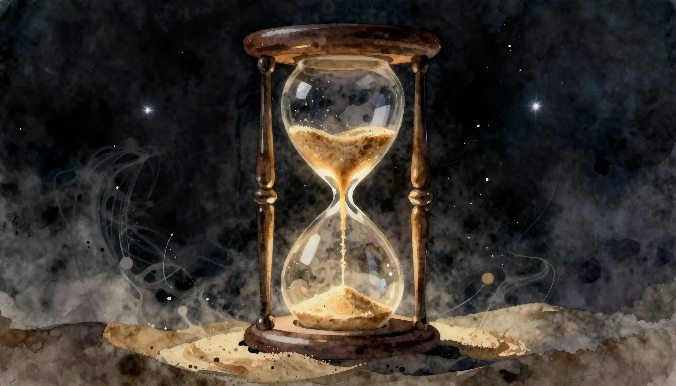 Watercolor style. Abstract representation of time, glowing h...