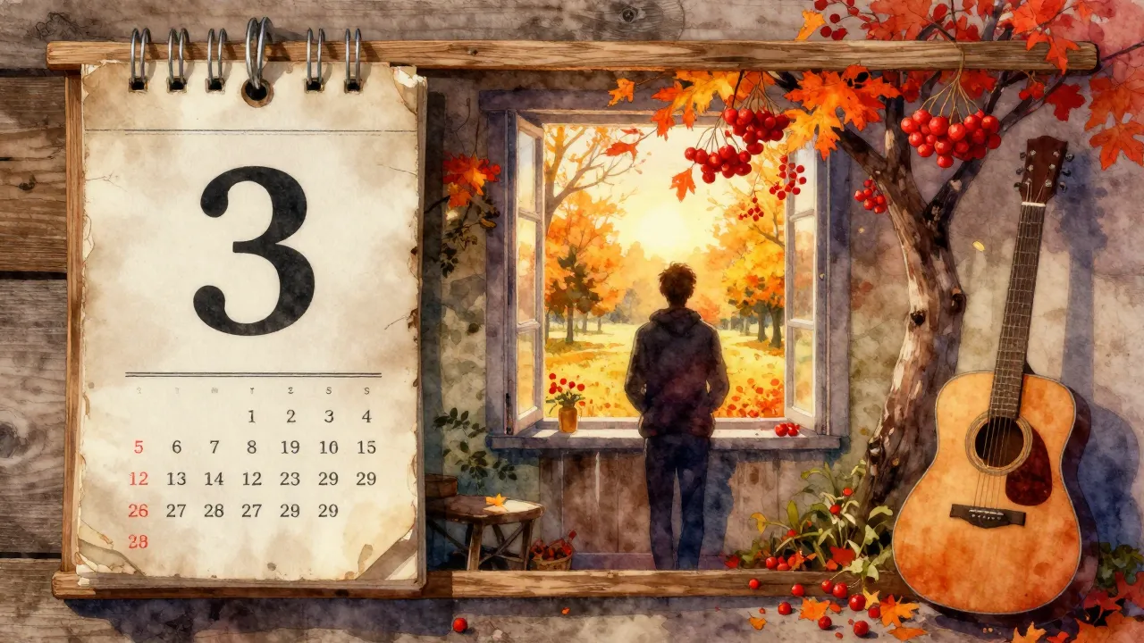 Vibrant watercolor style. A rustic country-style album cover...