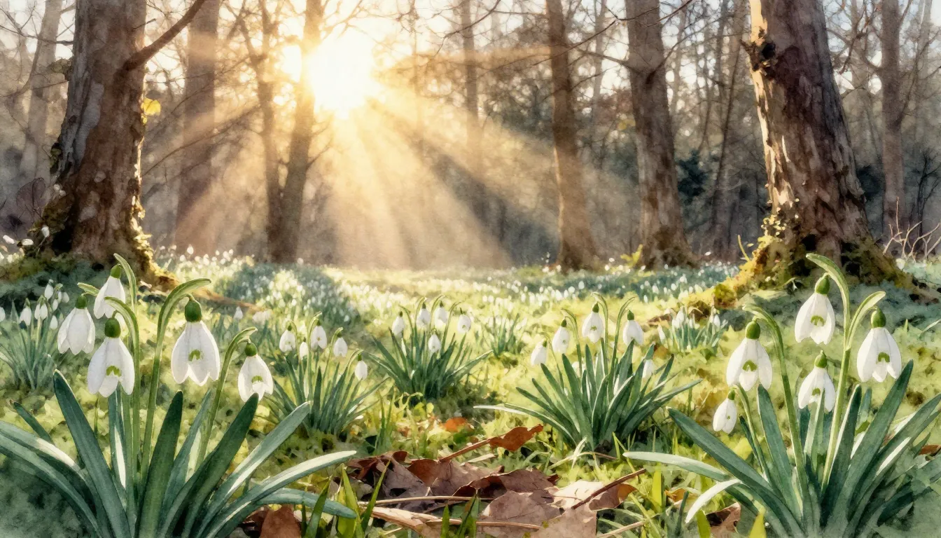 Watercolor style. Beautiful spring landscape with blooming s...