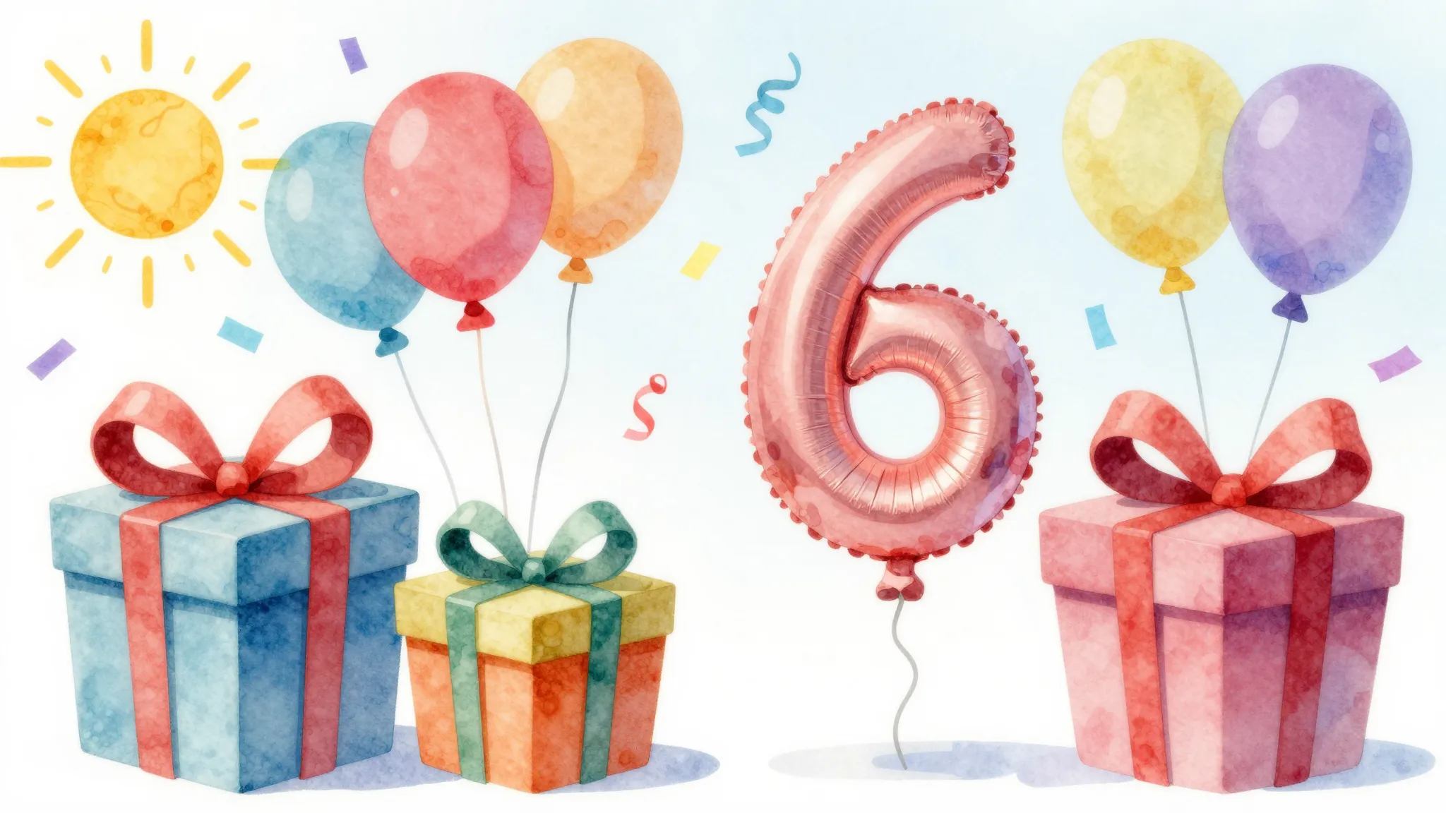 Vibrant watercolor style. A vibrant and joyful birthday cele...