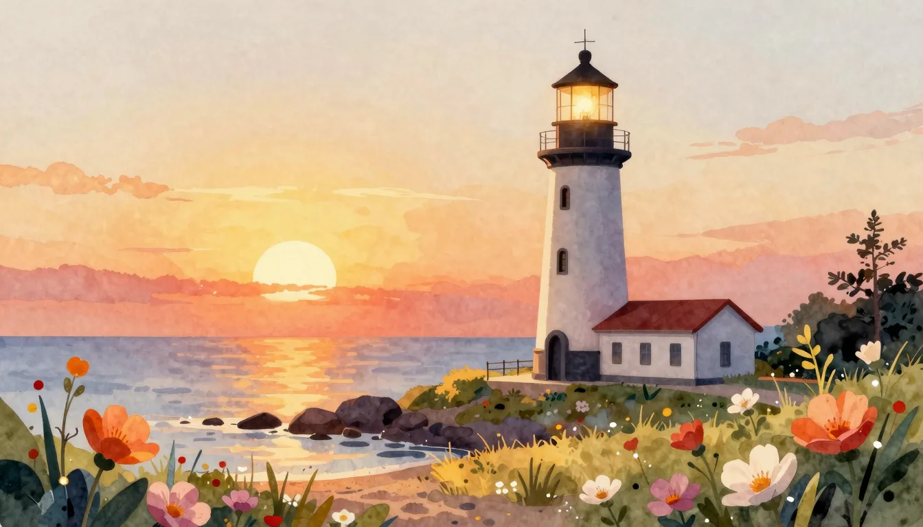 Vibrant watercolor style. A warm and cozy illustration of a ...