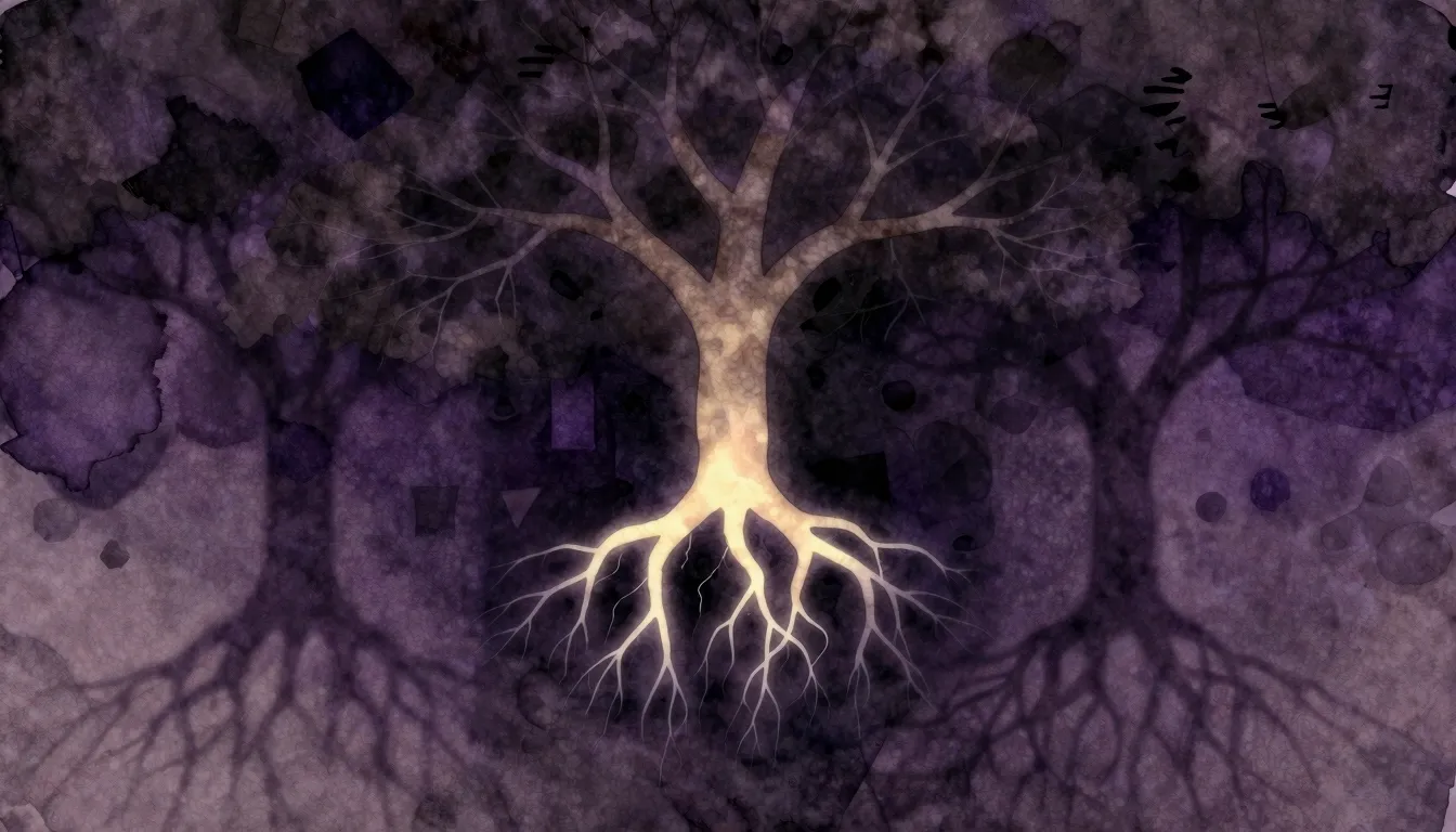 Vibrant watercolor style. Abstract dark ambient album cover,...