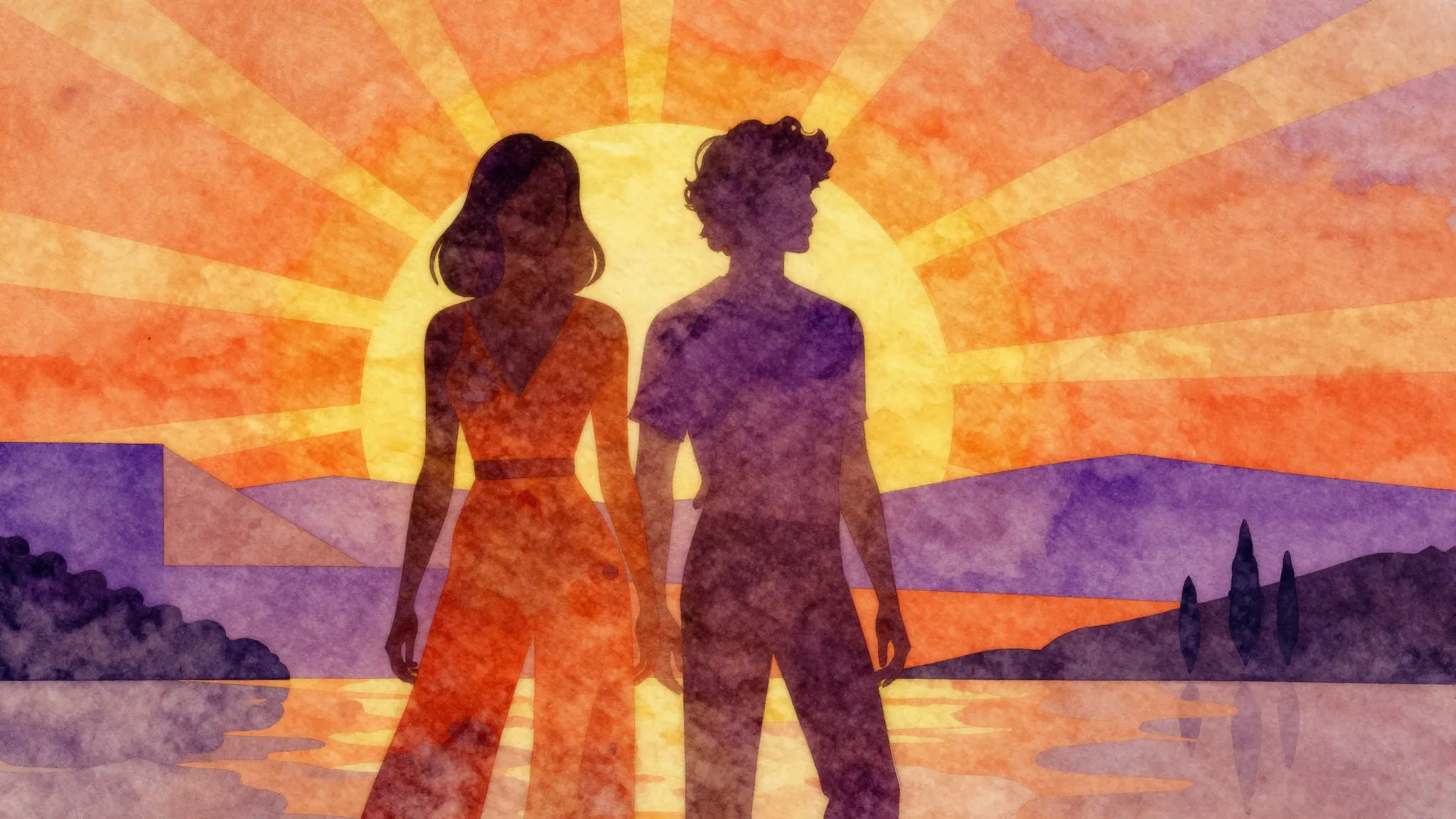 Vibrant watercolor style. A vibrant, retro 70s funk-inspired...
