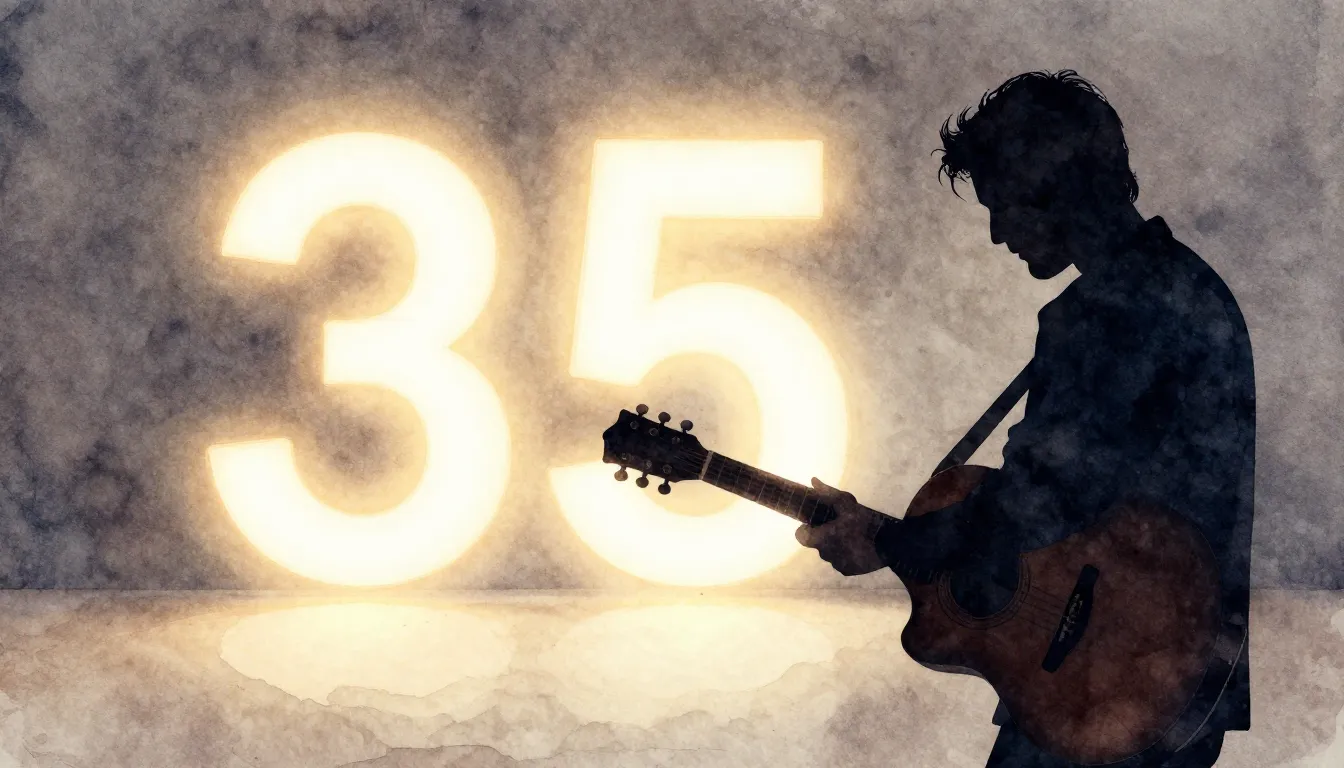 Watercolor style. A silhouette of a man playing an acoustic ...