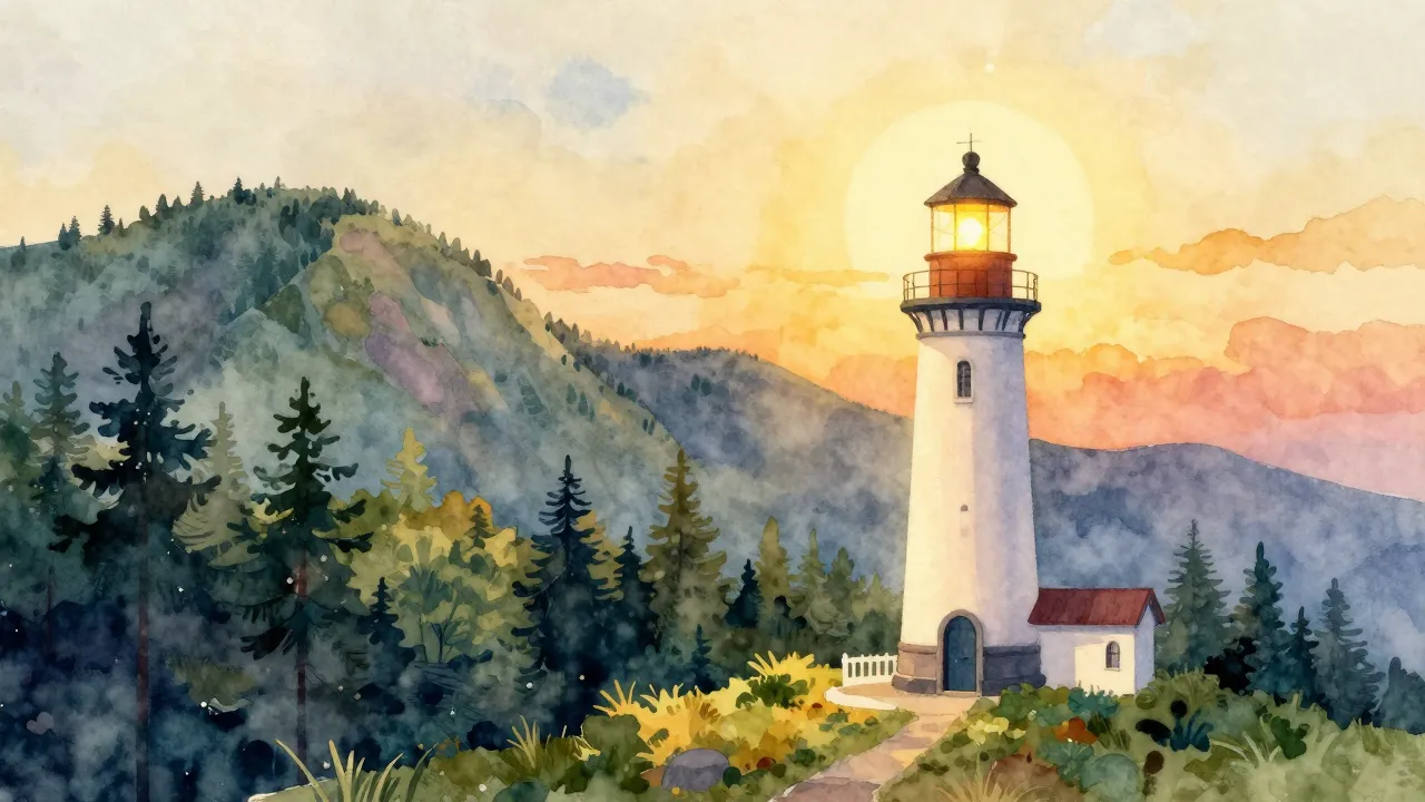 Vibrant watercolor style. A warm and cozy illustration of a ...