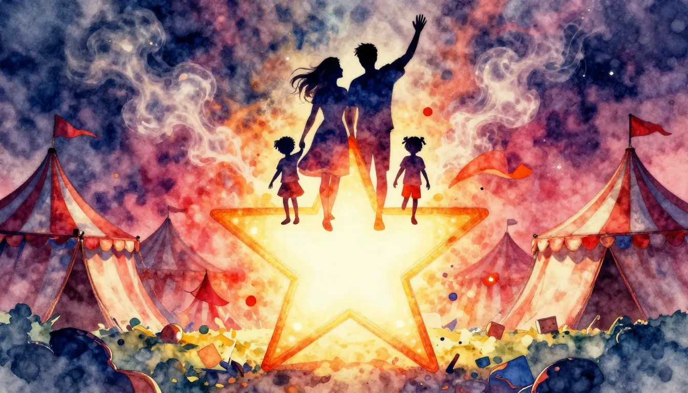 Vibrant watercolor style. Rock music album cover, a stylized...