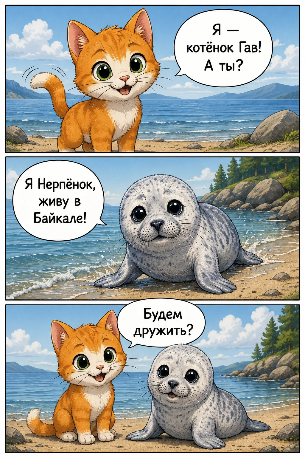 Страница 2 — Котёнок Гав и Байкальские Нерпята: Дружба без границ
