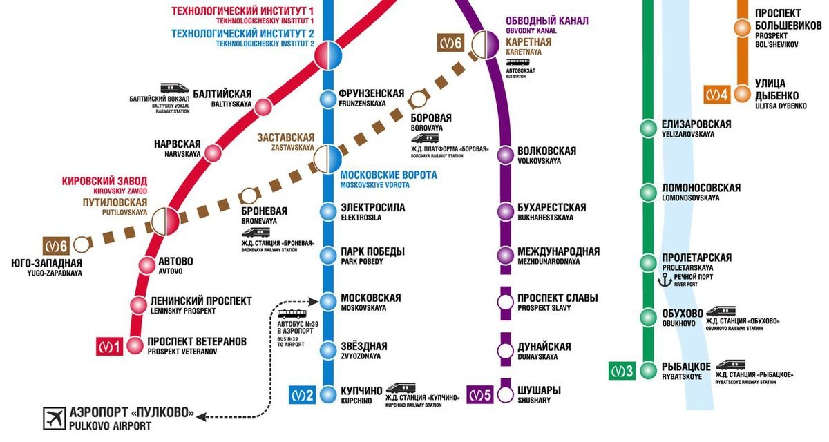 Карта питерского метро 2022