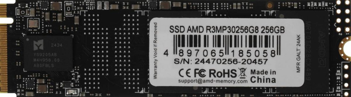 AMD PCIe 3.0 x4 256GB R3MP30256G8 Radeon M.2 2280