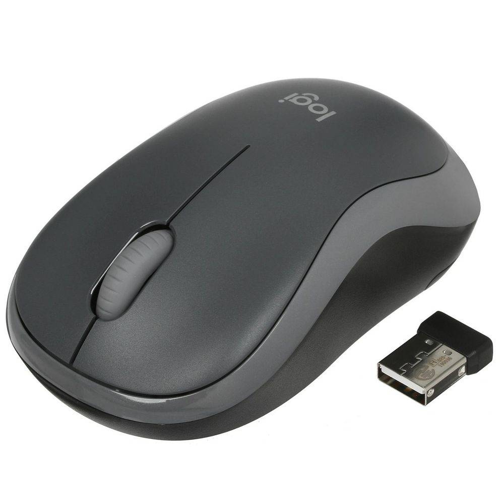 Logitech M186 черный/серый оптическая