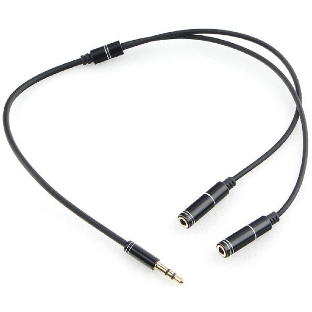 Кабель аудио разветвитель Cablexpert CCAB-02-35MY-0.2MB 3.5 джек (M)/2х 3.5 джек (F), черный, 0.2м, блистер
