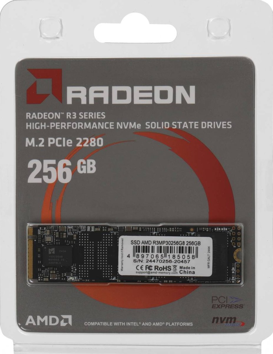 AMD PCIe 3.0 x4 256GB R3MP30256G8 Radeon M.2 2280