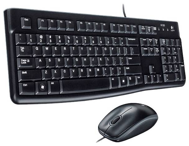 Logitech Комплект клавиатура+мышь проводной MK120 черный