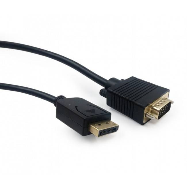 Gembird Cablexpert Кабель DisplayPort->VGA, 1,8м, 20M/15M, черный, экран, пакет