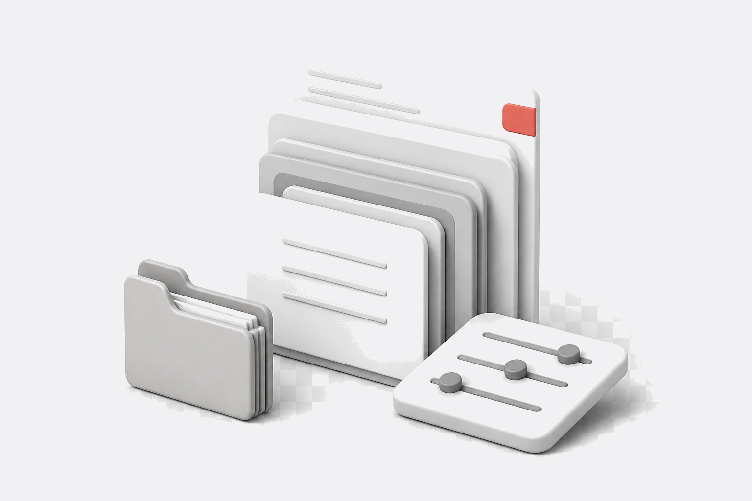 Premium 3D scene of configuring a corporate DMS program