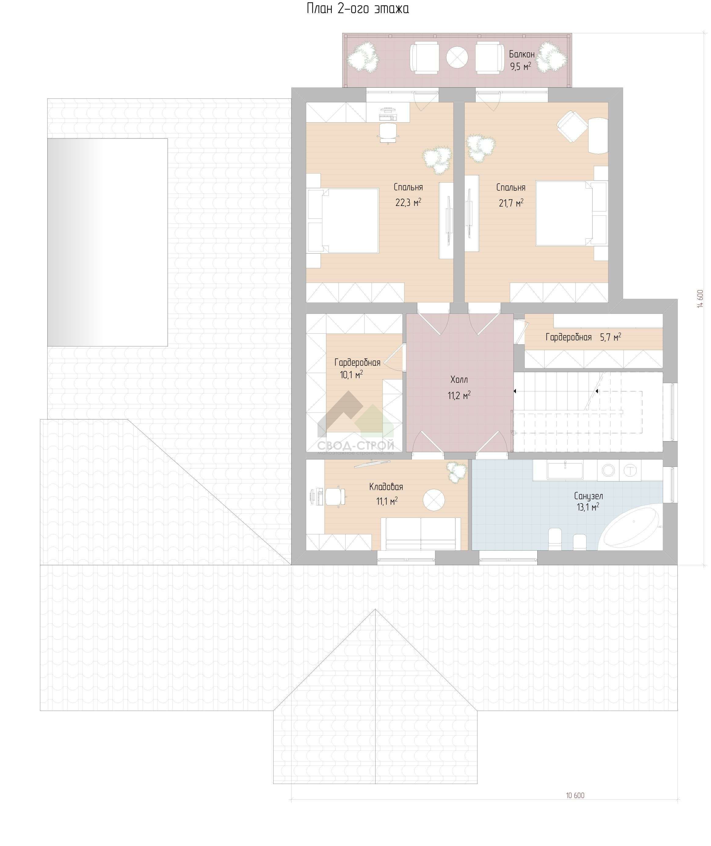 Газобетонный дом с балконом С-421 ГБ «Онегино»