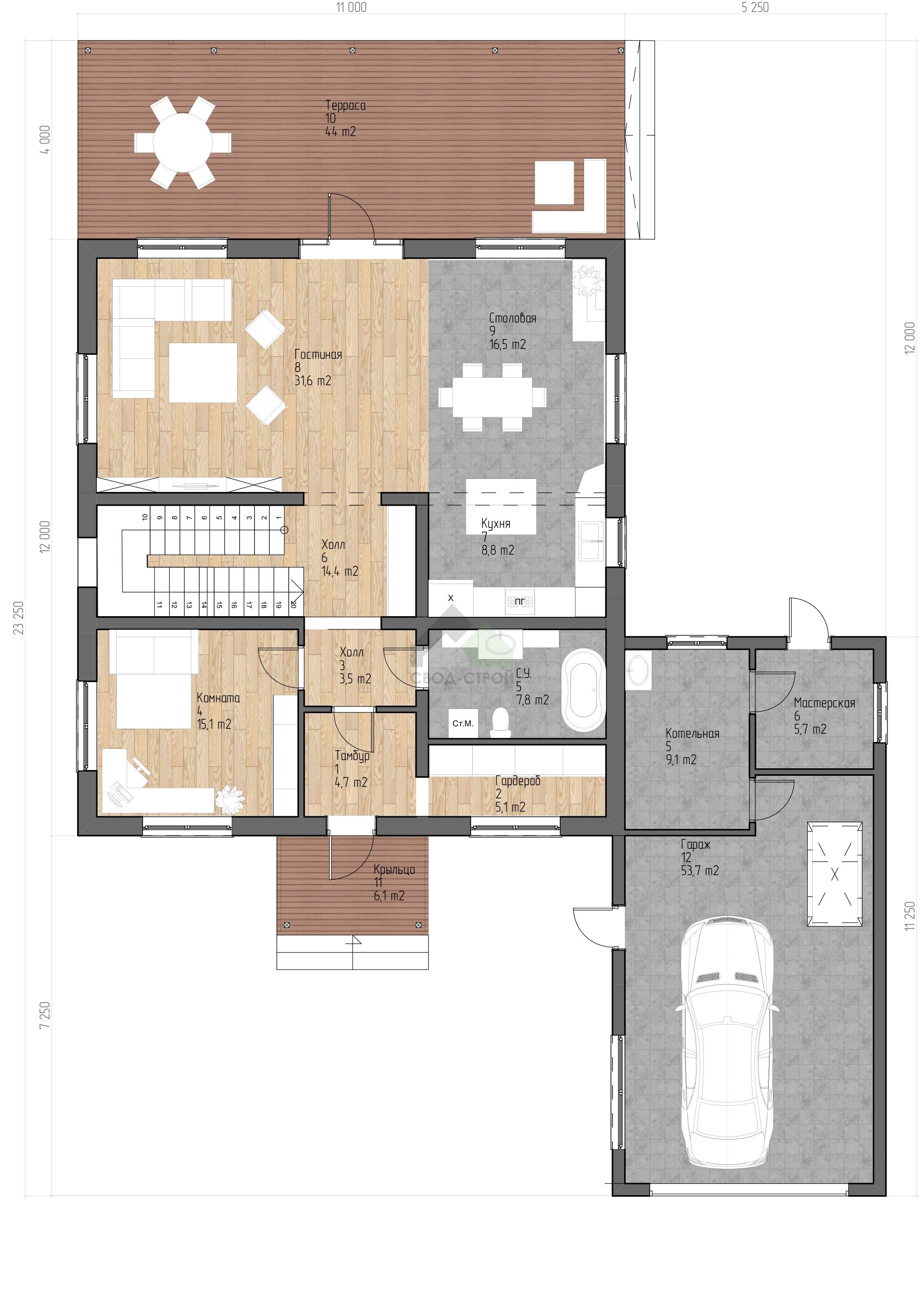 Дом с гаражом С-378 ГБ «Аден»