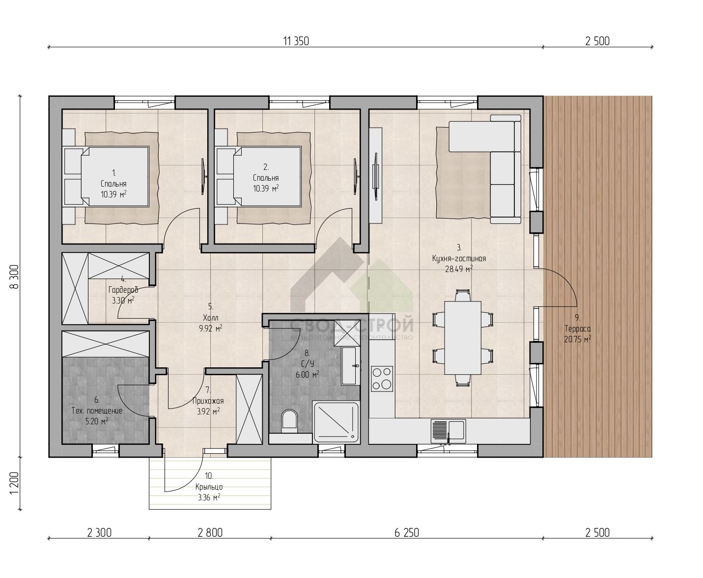 Каркасный дом в стиле Барн в стиле барн С-119 КР «Фьорд»