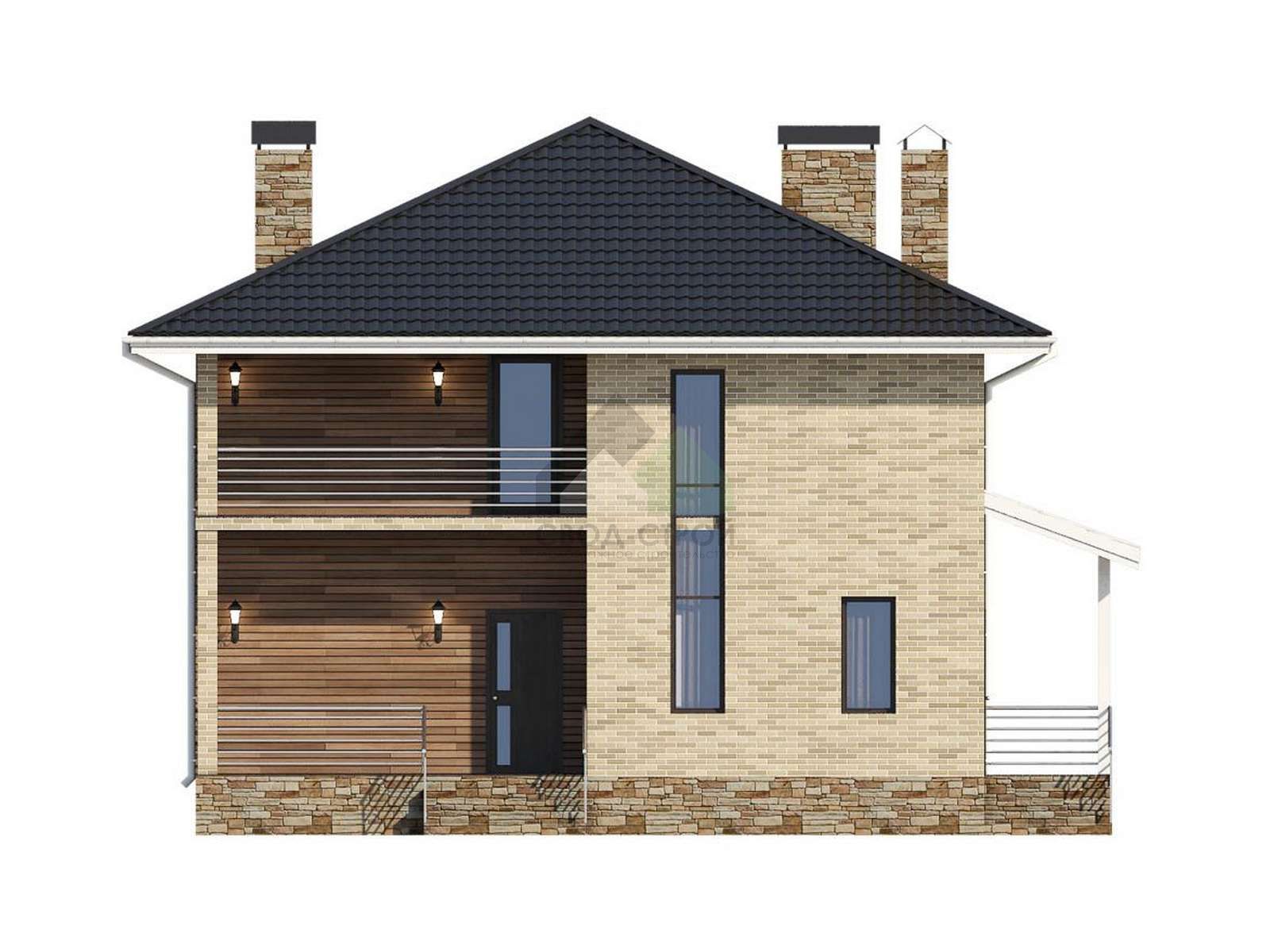 Дом из газобетонных блоков С-233 ГБ «Сибирь»