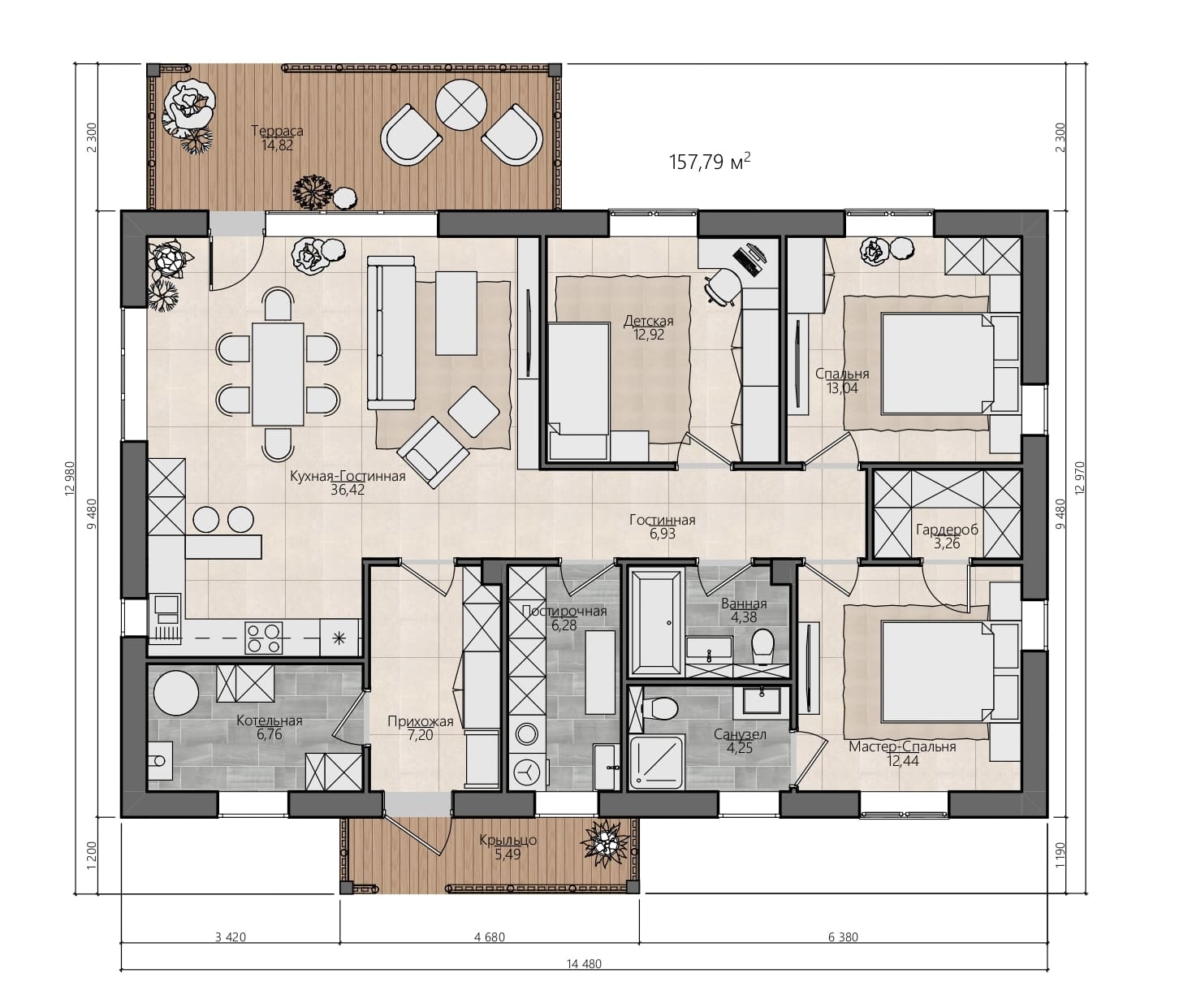 Каркасный дом С-158 КР «Вдохновение»