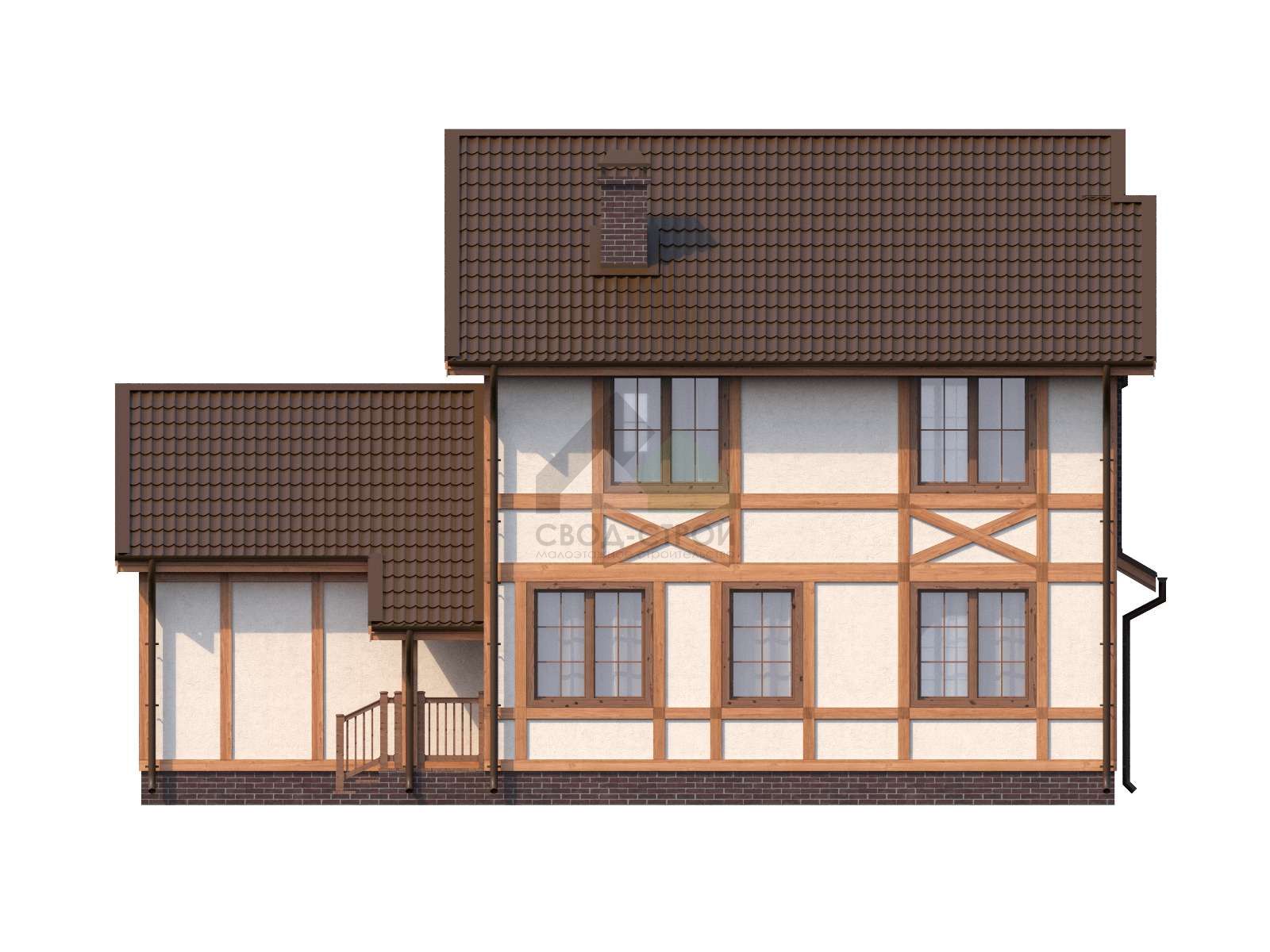 Коттедж каркасный С-195 КР «Велюр»