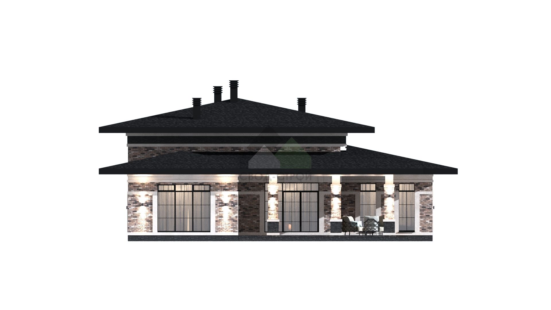 Дом из пеноблоков С-320 ГБ «Екатериновка»