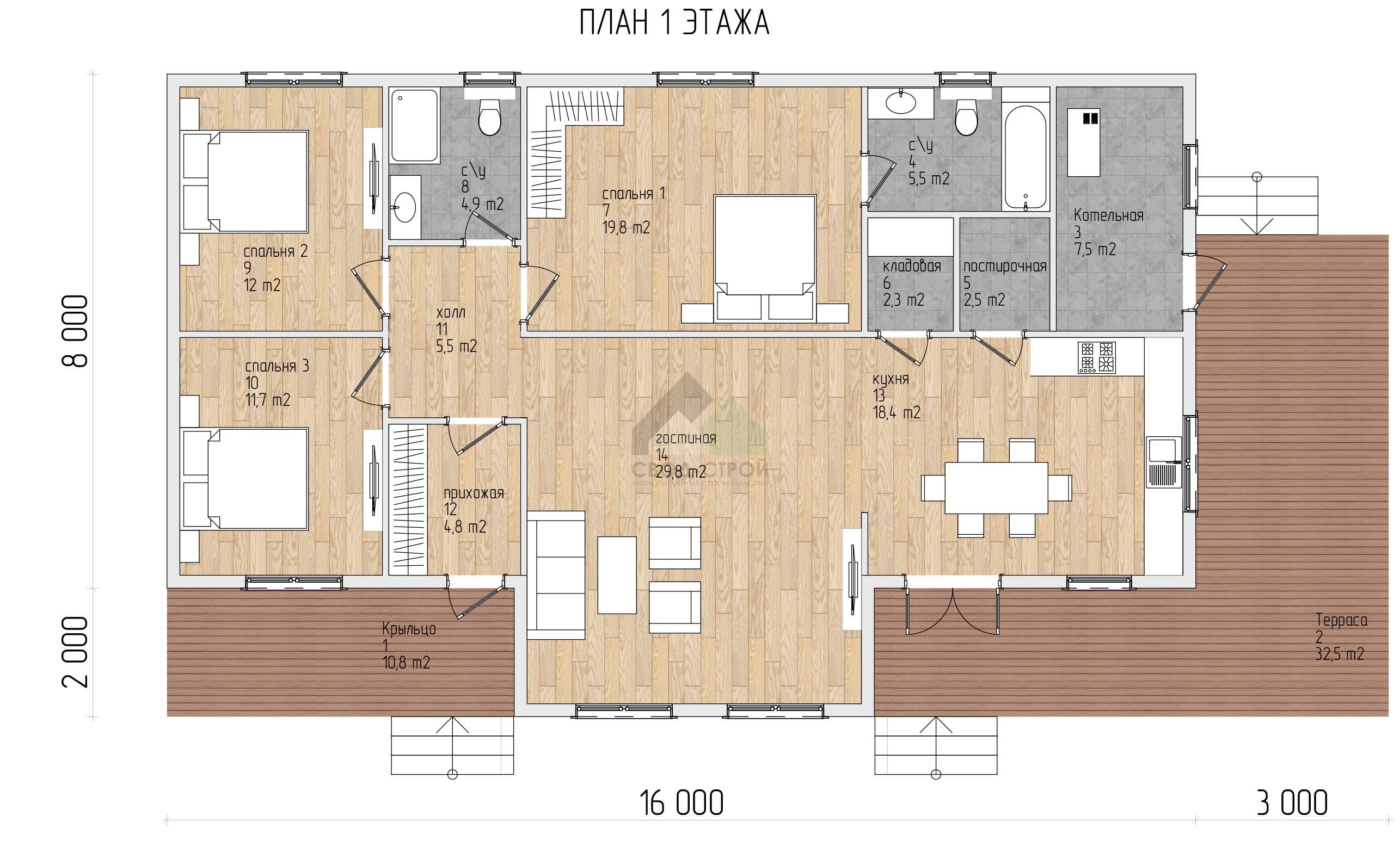 Каркасный дом С-183 КР «Арми»